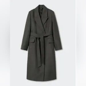 Mango Women’s Long Coat 2XL Italian Wool Blend
